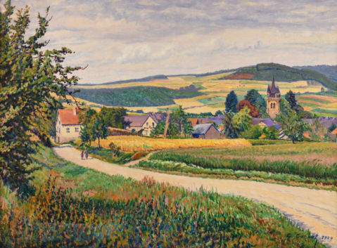 Allemagne, paysage aux environs de Georgenborn, 1929 par GUSTAVE CARIOT (FRANCE/ 1872-1950), une oeuvre d'art expertisée par Morin Williams Expertise, vendue aux enchères.