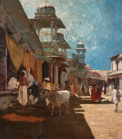 
									Scène animée à Udaipur, Inde, vers 1910 by JOHN GLEICH (LITUANIE-ALLEMAGNE/ 1879-Après 1927), a work of fine art assessed by Morin Williams Expertise, sold at auction by Osenat Fontainebleau at 9-11 rue Royale, 77300 Fontainebleau.											
